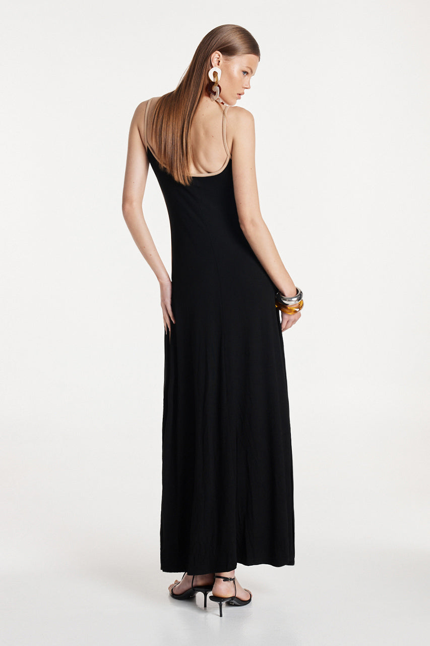 Simone Maxi Dress | Black/Camel