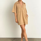 Tara Mini Dress | Camel