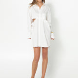 Taya Shirt Dress | White
