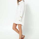 Taya Shirt Dress | White