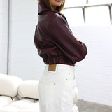 Tony Cropped Jacket | Plum