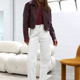 Tony Cropped Jacket | Plum