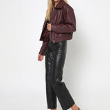 Tony Cropped Jacket | Plum