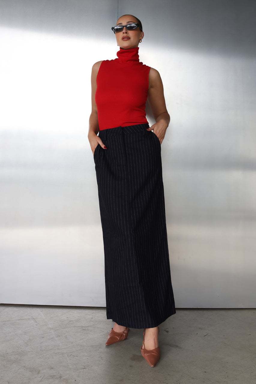 Varney Turtle Neck Knit | Red