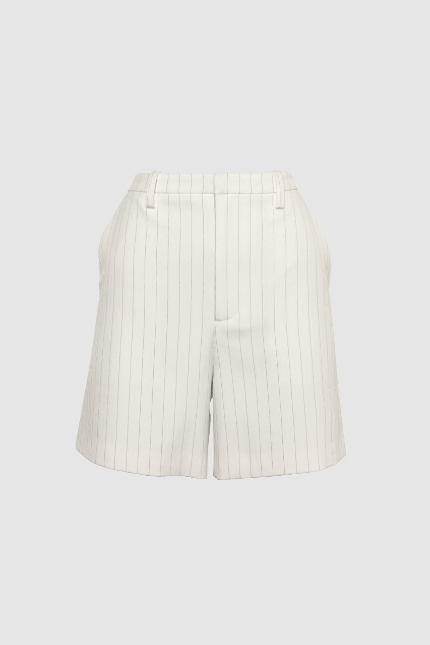 Wyn Bermuda Shorts | White Pinstripe