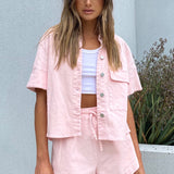 Astrid Denim Shirt | Pink