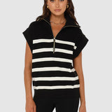 Owen Knit Vest | Black/White