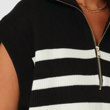 Owen Knit Vest | Black/White
