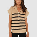 Owen Knit Vest | Latte/Black