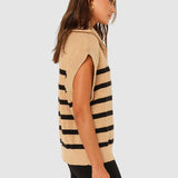 Owen Knit Vest | Latte/Black