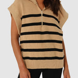 Owen Knit Vest | Latte/Black